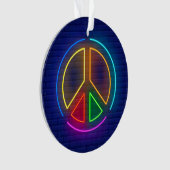 Meerkleurig neonsymbool voor het vredesteken ornament (voorkant)