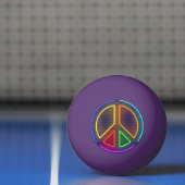 Meerkleurig neonsymbool voor het vredesteken pingpongbal (Net)