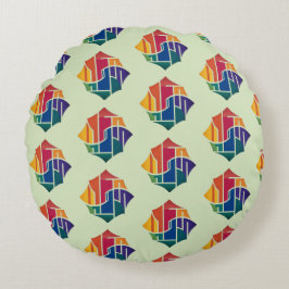 MEERKLEURIG ONTWERP ROND KUSSEN