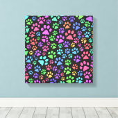 Meerkleurig ontwerp van de pootafdruk canvas afdruk (Insitu (Houten vloer))