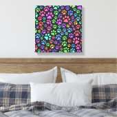Meerkleurig ontwerp van de pootafdruk canvas afdruk (Insitu (Slaapkamer))