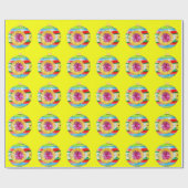 Meerkleurig Ornament geel inpakpapier (Vlak)