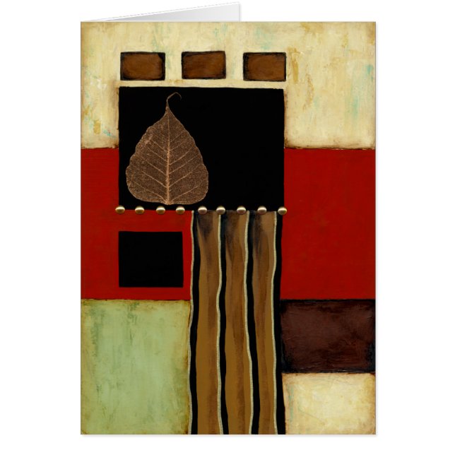 Meerkleurig paneelschilderij met bruin leder (Voorkant)