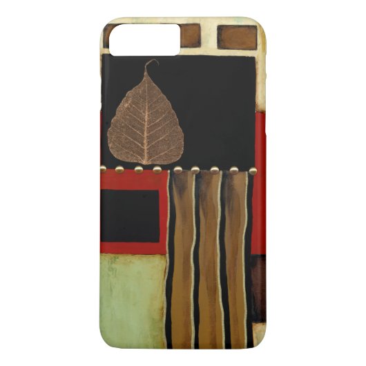 Meerkleurig paneelschilderij met bruin leder Case-Mate iPhone case (Achterkant)
