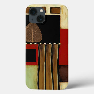 Meerkleurig paneelschilderij met bruin leder Case-Mate iPhone case