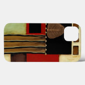 Meerkleurig paneelschilderij met bruin leder Case-Mate iPhone case (Achterkant (horizontaal))