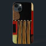 Meerkleurig paneelschilderij met bruin leder iPhone 13 hoesje<br><div class="desc">Dit meerkleurige paneelschilderij van Jennifer Goldberger bevat één bruin blad. Het kleurenpalet van de herfst past goed aan met het enige blad. Als je van herfst houdt,  bladeren,  of gewoon geweldige kunst,  is dit de afdruk voor je. Bestel er snel zelf een!</div>