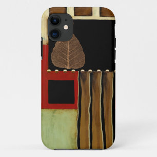 Meerkleurig paneelschilderij met bruin leder Case-Mate iPhone case