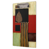 Meerkleurig paneelschilderij met bruin leder klembord (Links)