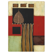 Meerkleurig paneelschilderij met bruin leder klembord (Achterkant)