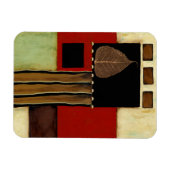 Meerkleurig paneelschilderij met bruin leder magneet (Horizontaal)