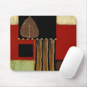 Meerkleurig paneelschilderij met bruin leder muismat (Met muis)