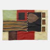 Meerkleurig paneelschilderij met bruin leder theedoek (Horizontaal)