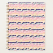 meerkleurig pastelgolfpatroon planner (Voorkant)