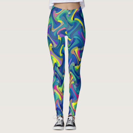 Meerkleurig patroon leggings (Voorkant)