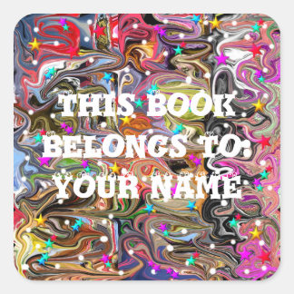 Meerkleurig patroon met sterren vierkante sticker