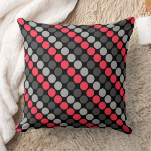 Meerkleurig patroon Retro Sixties Polka Dots Grijs Kussen