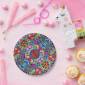 Meerkleurig patroon van esthetisch artsy Bahia geï Papieren Bordje (Feest)