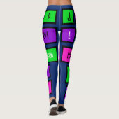 Meerkleurig "Peace+Love+Joy+Desire" Leggings (Achterkant)
