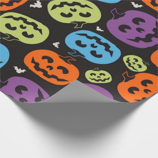 Meerkleurig pompoenpatroon cadeaupapier (Hoek)