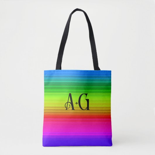 Meerkleurig, regenboog tote bag (Voorkant)