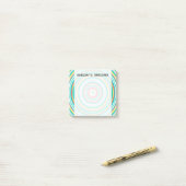 Meerkleurig Ring/Circle Patroon + Aangepaste naam Post-it® Notes (Op bureau)