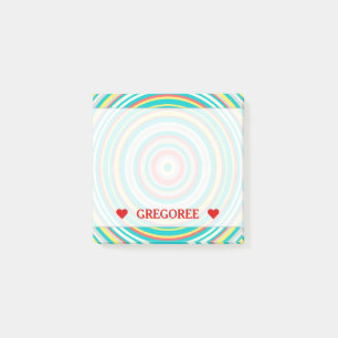 Meerkleurig ringpatroon/cirkelpatroon en aangepast post-it® notes