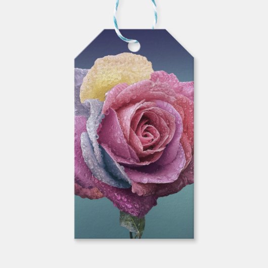 Meerkleurig Roos Cadeaulabel (Voorkant)