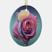 Meerkleurig Roos Keramisch Ornament (Rechts)