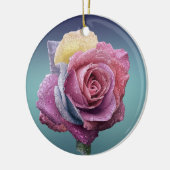 Meerkleurig Roos Keramisch Ornament (Links)