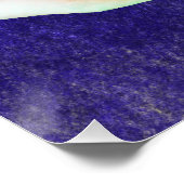 Meerkleurig roos op een blauwe bg perfect poster (Hoek)