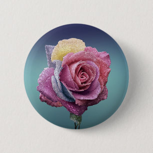 Meerkleurig Roos Ronde Button 5,7 Cm