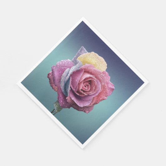 Meerkleurig Roos Servet (Hoek)