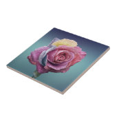 Meerkleurig Roos Tegeltje (Zijkant)