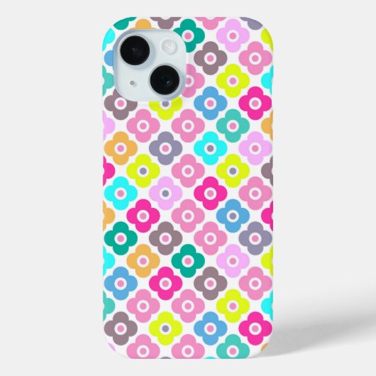 Meerkleurig rustiek bloemenpatroon op wit Case-Mate iPhone case (Achterkant)