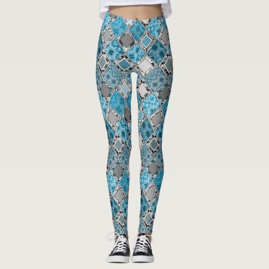 Meerkleurig, rustig, laarzen, patches leggings (Voorkant)