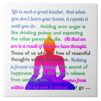 Meerkleurig silhouet van Boeddha met gezegden Tegeltje