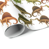 Meerkleurig spinosaurus Dinosaur-omslagpapier Cadeaupapier (Rol Hoek)