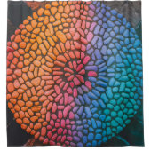 Meerkleurig Stenen Dopontwerp Douchegordijn (Voorkant)