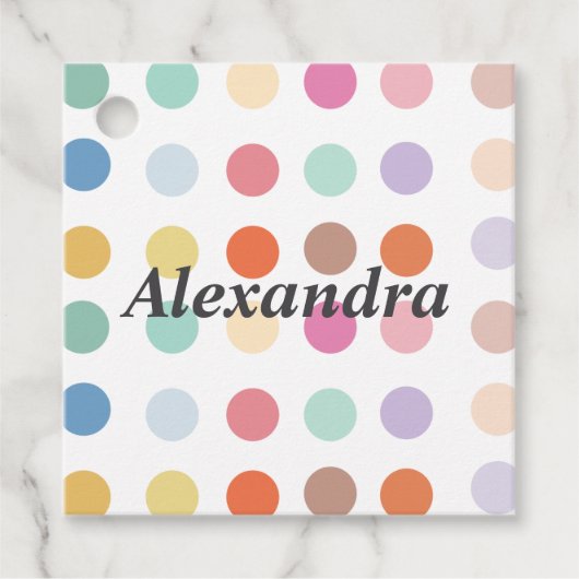 Meerkleurig Stippen patroon Bedankjes Labels (Voorkant)