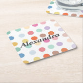 Meerkleurig Stippen patroon Kartonnen Onderzetters (Schuin)