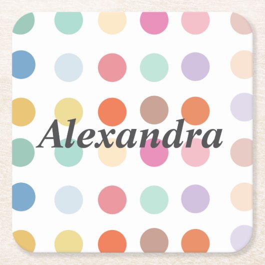 Meerkleurig Stippen patroon Kartonnen Onderzetters (Voorkant)