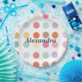 Meerkleurig Stippen patroon Papieren Bordje (Feest)