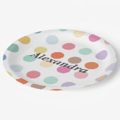 Meerkleurig Stippen patroon Papieren Bordje (Gekanteld)