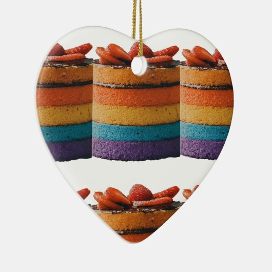 Meerkleurig taartontwerp keramisch ornament (Rechts)