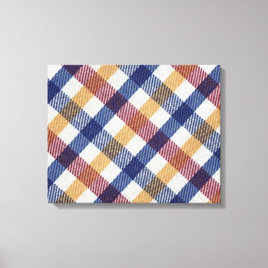 Meerkleurig Tartanpatroon Canvas Afdruk (Voorkant)
