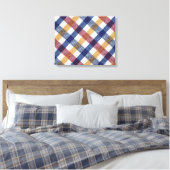 Meerkleurig Tartanpatroon Canvas Afdruk (Insitu (Slaapkamer))