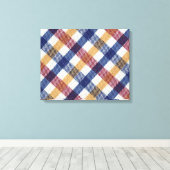 Meerkleurig Tartanpatroon Canvas Afdruk (Insitu (Houten vloer))
