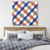 Meerkleurig Tartanpatroon Canvas Afdruk (Insitu (Slaapkamer))