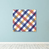 Meerkleurig Tartanpatroon Canvas Afdruk (Insitu (Houten vloer))
